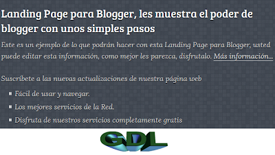 Plantilla Landing page para blogger