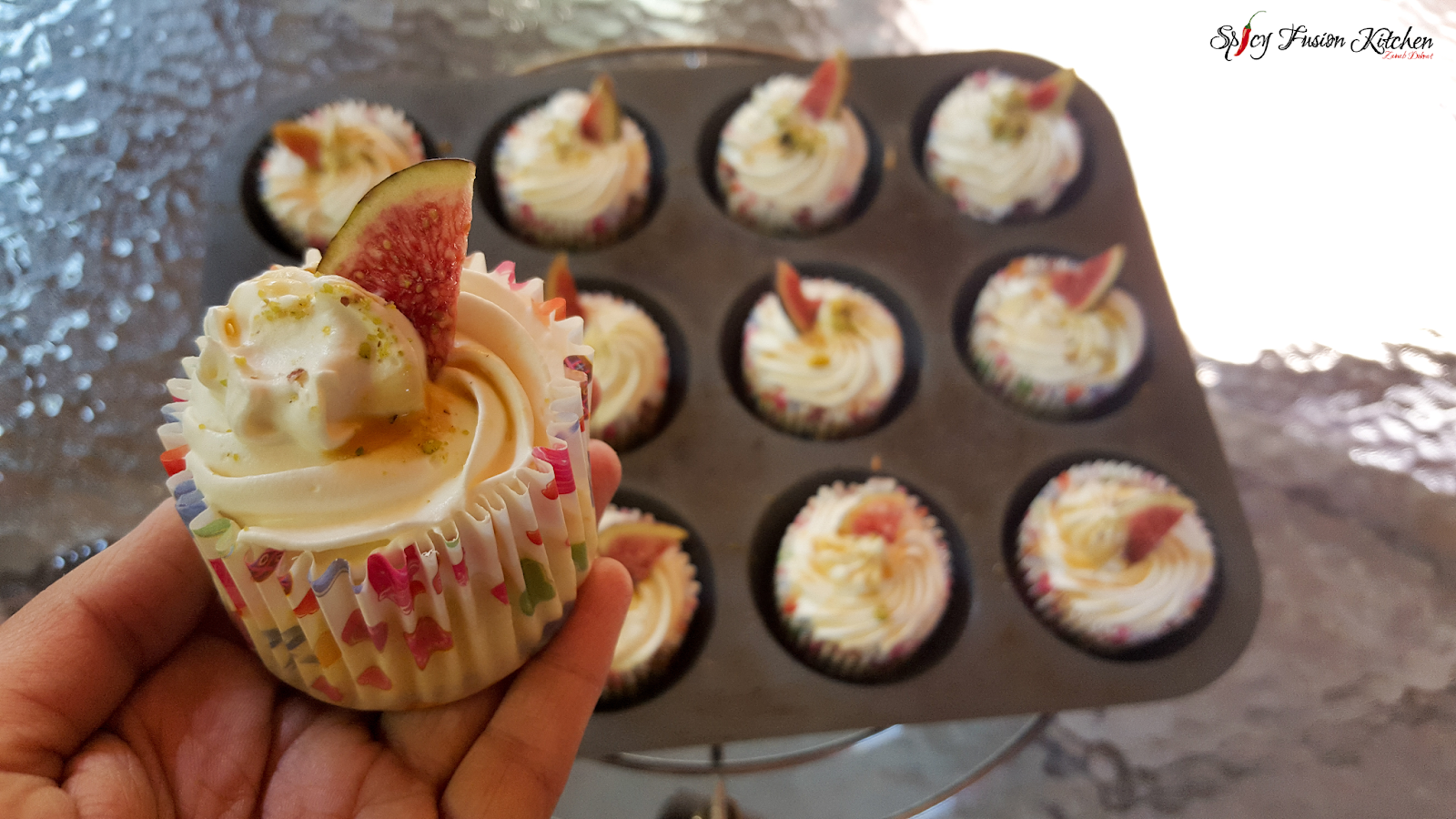 Fig, Pistachio and Honey Sponge Cake Recipe Spicy Fusion Kitchen