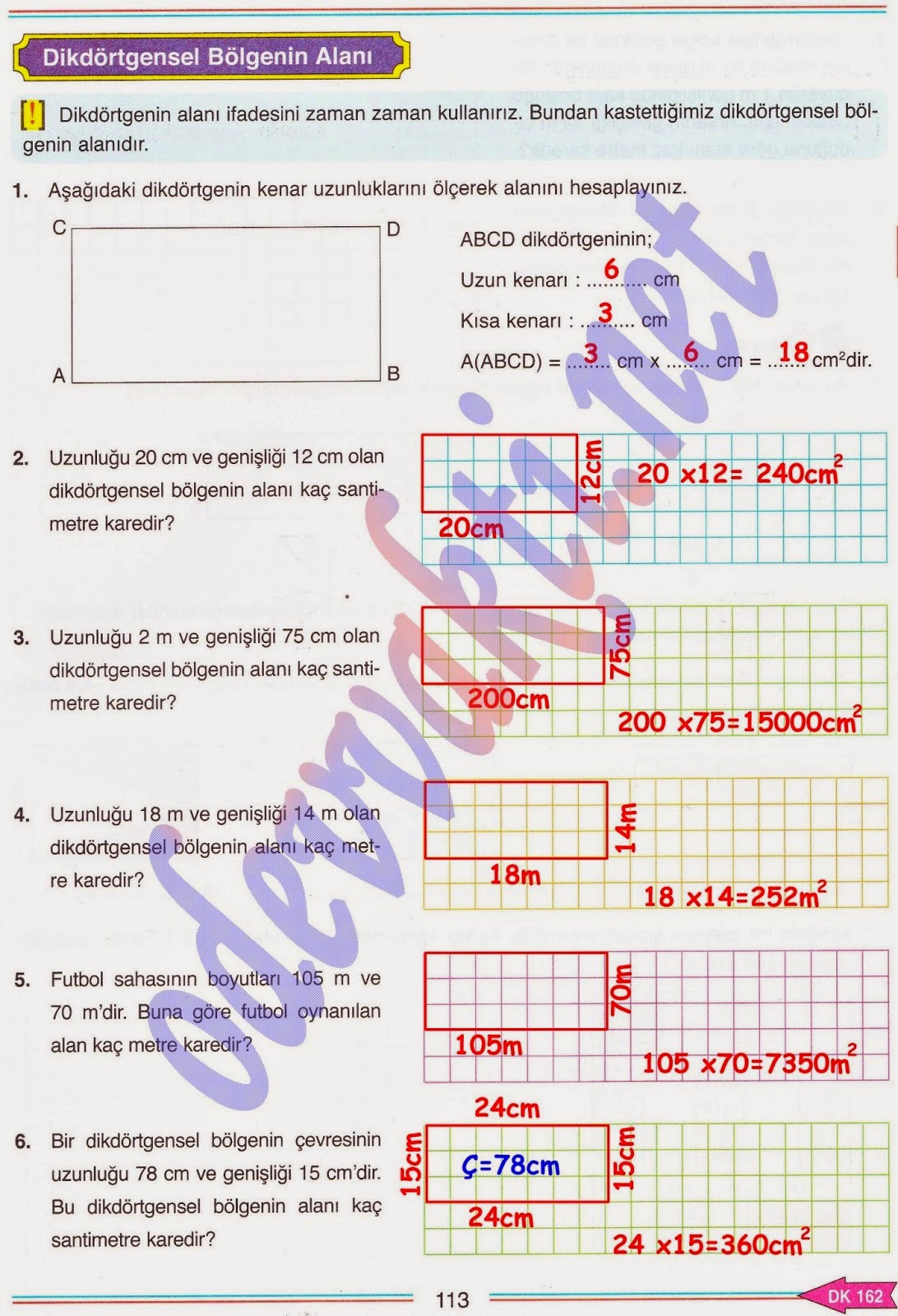 5. Sınıf Matematik Çalışma Kitabı Cevapları Can Yayınları Sayfa 113