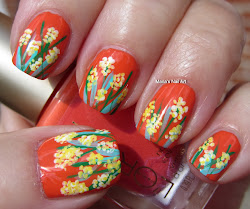pastel yellow orange nail flowers polish marias