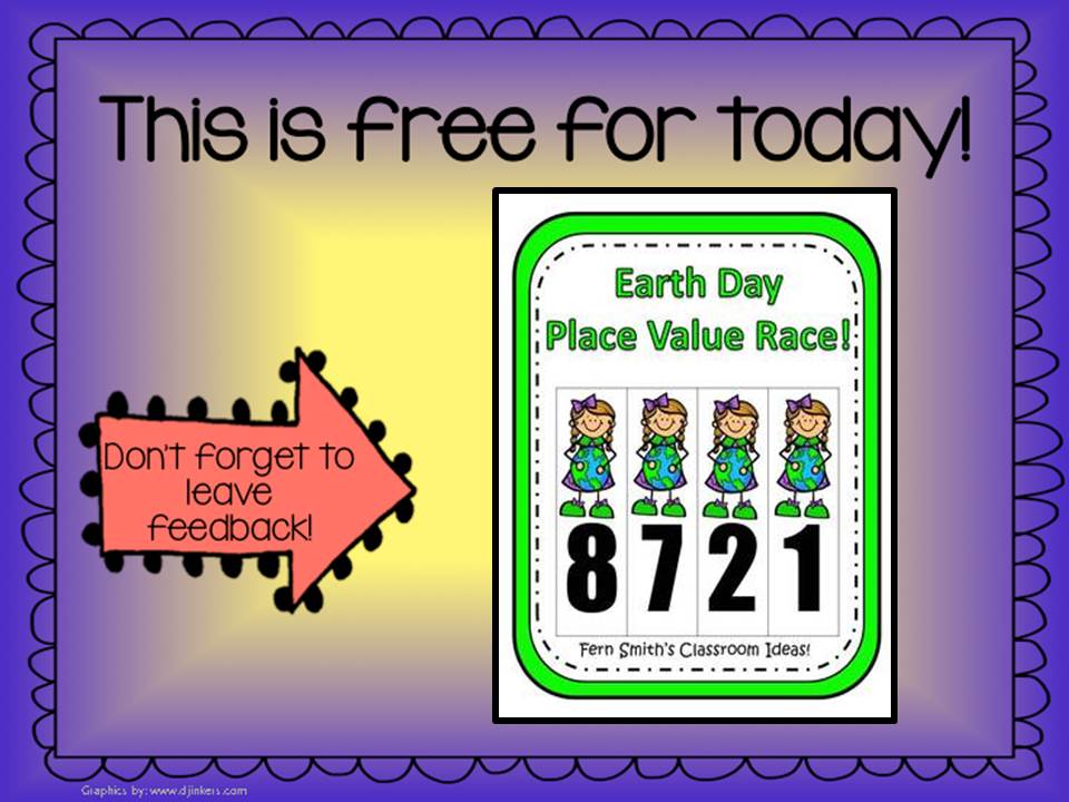 Throwback Thursday Trio Freebies Place Value Race Game Earth Day