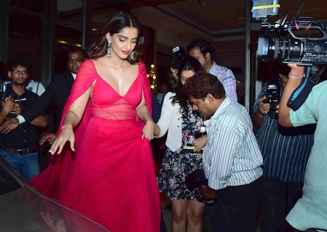 Sonam Kapoor in hot red dress