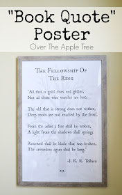 Book Quote poster with engineer prints, Over The Apple Tree