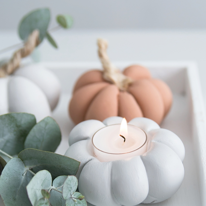 Diy portavelas en forma de calabaza