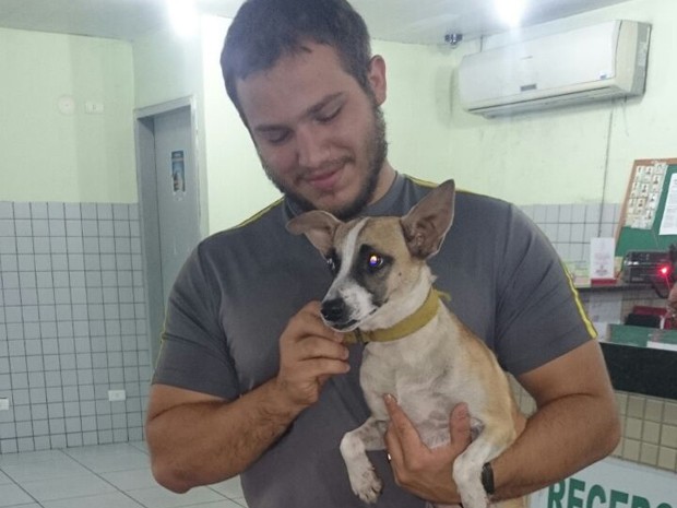 Cadela será levada para um abrigo para animais em Teresina (Foto: Juliana Paz/Arquivo pessoal)