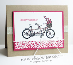 Sale-a-bration Sneak Peek: Pedal Pusher Valentine's Day Card #saleabration #stampinup #valentine www.juliedavison.com