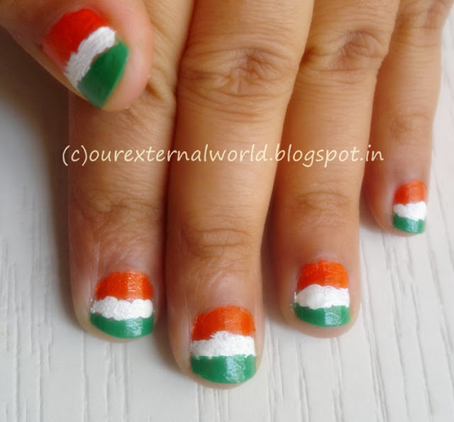 Indian Independence Day Nail Art