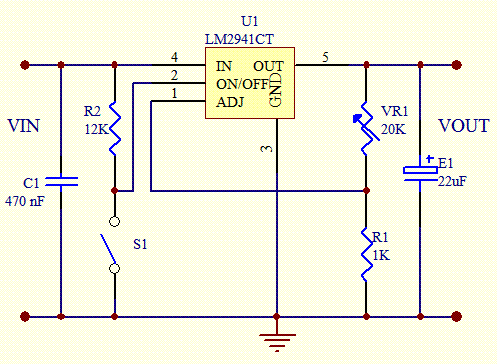 Variable 5 to 20V DC Supply (Rise) Circuit Diagram | Super Circuit Diagram