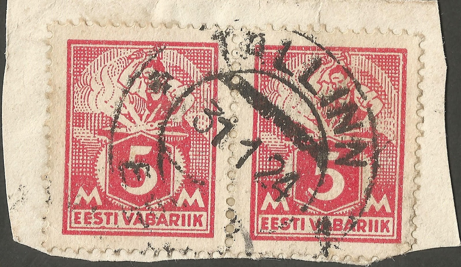 Stamps Stamp Estonia (1922) Smith (5M) 2x b