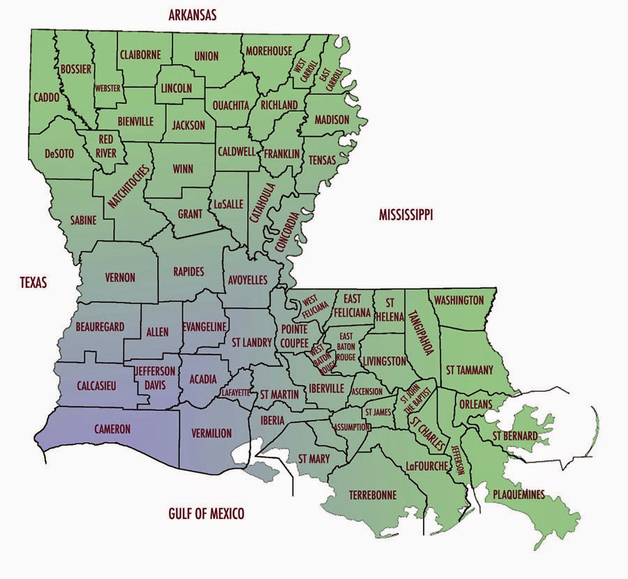 Printable Louisiana Parish Map Printable World Holiday