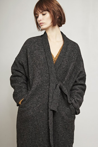 Soldes Manteau Elsa Esturgie laine gris
