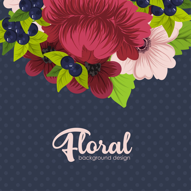 Beautiful floral design Free Vector