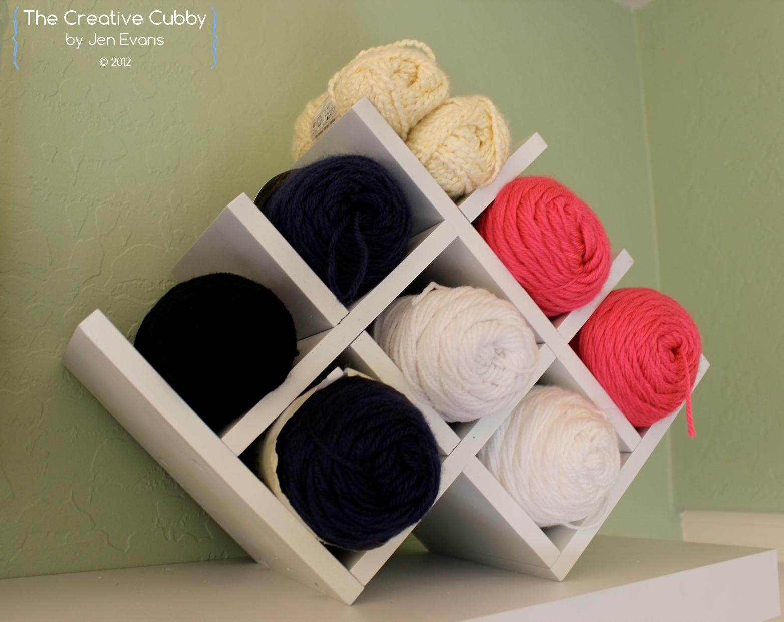 The Creative Cubby Wine Rack Yarn Holder