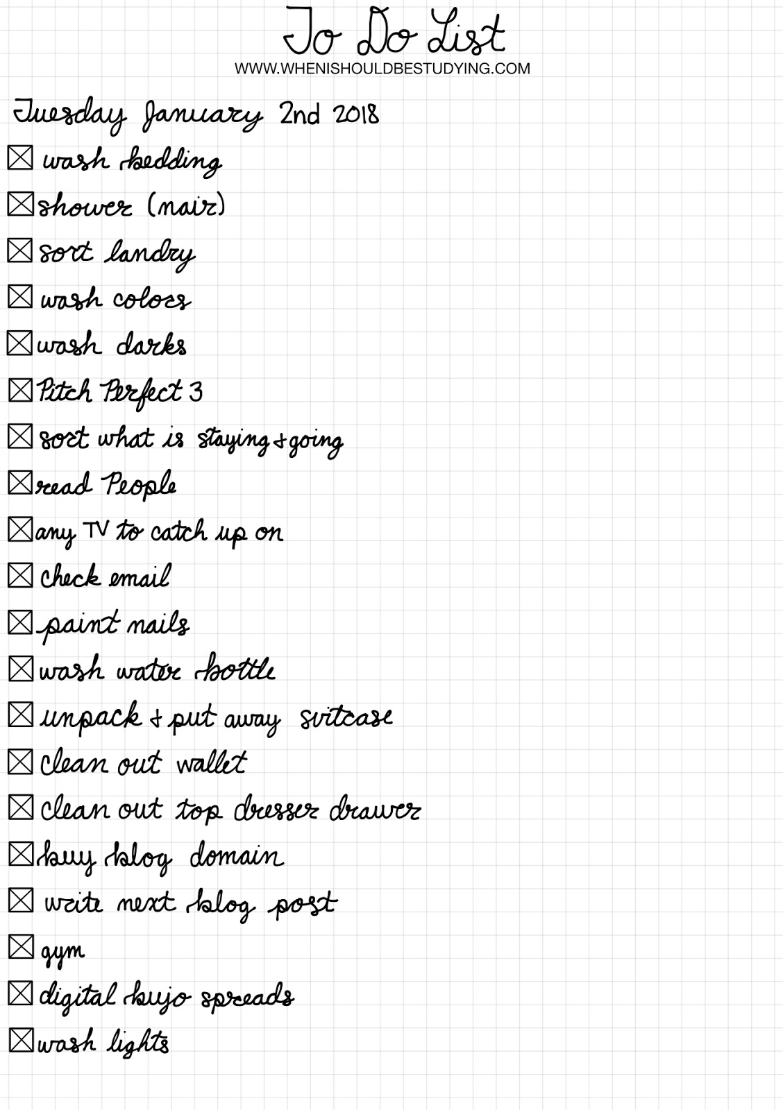 Bullet Journal To Do List Ideas