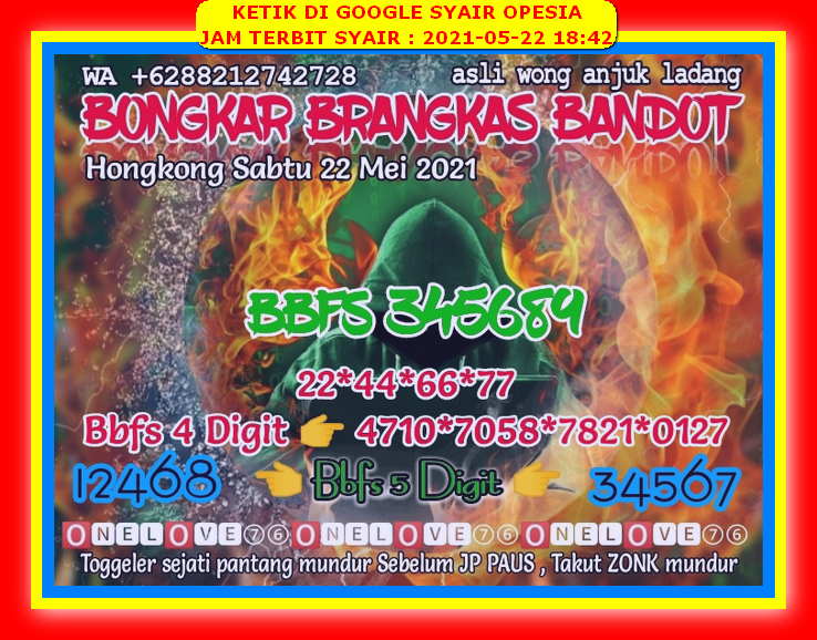 Syair Hk Malam Ini Sabtu 22 Mei 2021 Opesia Official