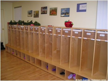 NAMC Montessori classroom furniture explained preschool elementary cubbies