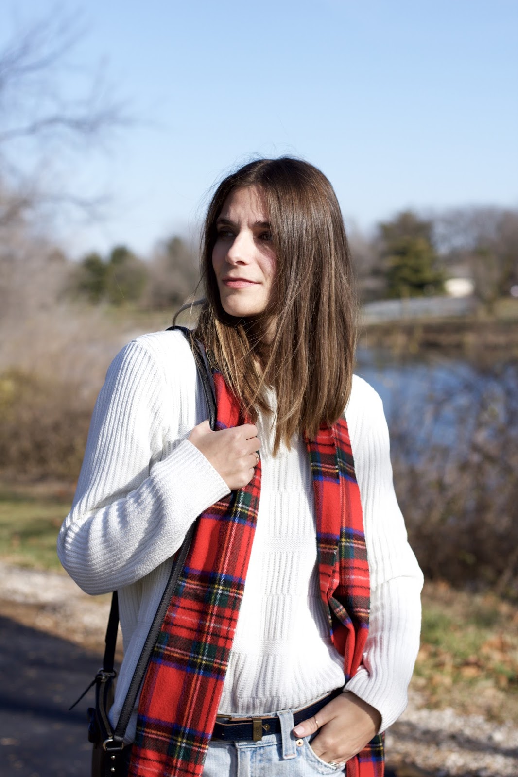 red plaid women's scarf red plaid women's scarf