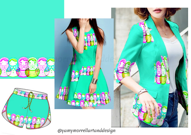 Turquoise-Pattern-Matrioskas-design-by-yamy-morrell