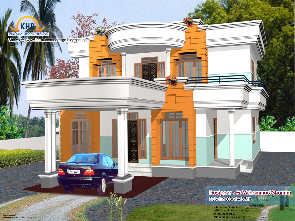 4 Beautiful Home  elevation designs  in 3D  Kerala home  