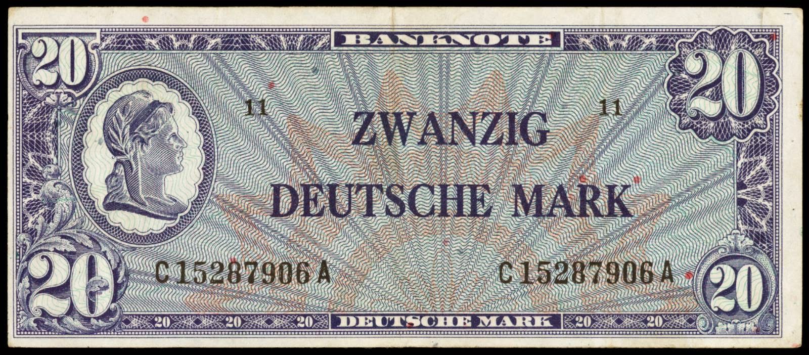 Germany 20 Deutsche Mark 1948World Banknotes & Coins Pictures Old