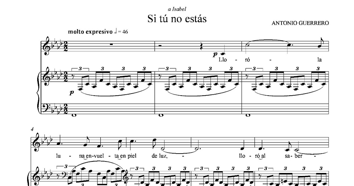 PARTITURAS VARIAS SI TÚ NO ESTÁS voz y piano PARTITURAS VARIAS SI TÚ NO ESTÁS voz y piano