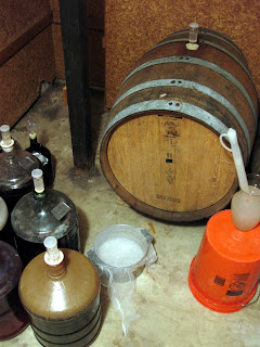 The barrel room starter, ready to catch some microbes.