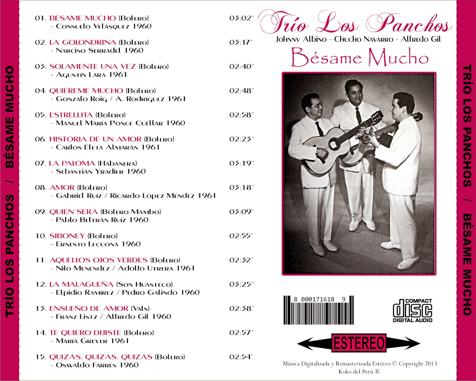 TRIO LOS PANCHOS Y SUS INVITADOS TRIO LOS PANCHOS BESAME MUCHO TRIO LOS PANCHOS Y SUS INVITADOS TRIO LOS PANCHOS BESAME MUCHO