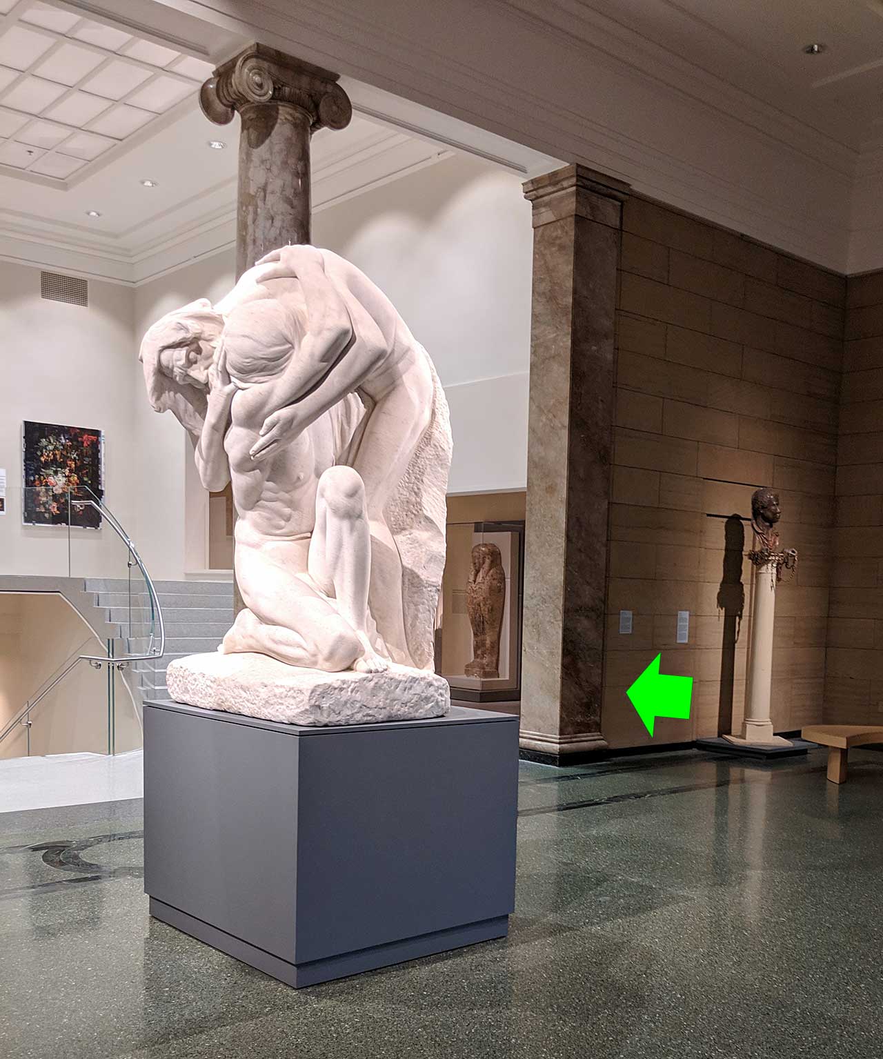 Louisville Fossils and Beyond Fossils Embedded in Column at Speed Art