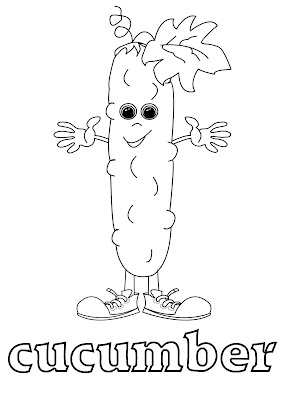 English vegetables coloring pages - cucumber