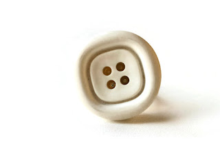 White vintage button ring