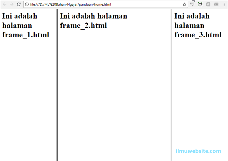 belajar html menggunakan frame