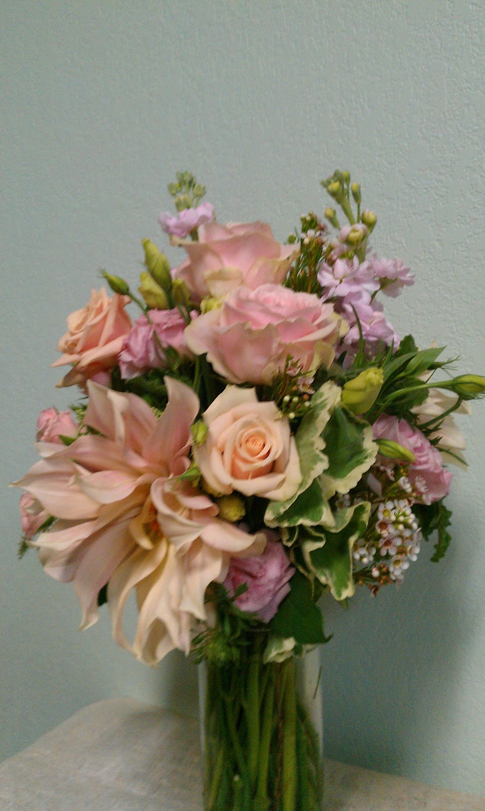 Wedding flowers for November, in blush and pale pink