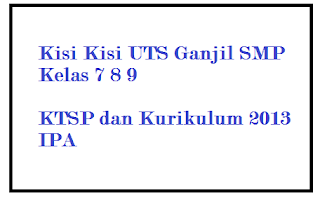 Download  kis kisi soal uts ipa kls 7 8 9 semester 1 - ganjil kurtilas/ k 13/ kuriklum 2013 