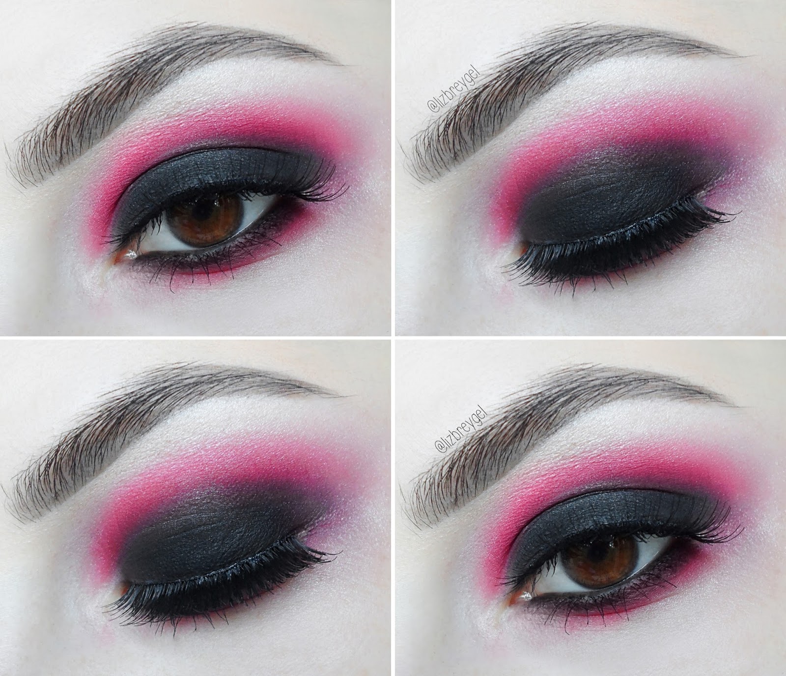 Romantic Vampire Makeup gothic dark smoky smokey Step by Step Tutorial black and pink makeup pictures