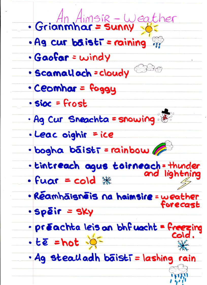 Study Notes By Kaz Irish Vocab & Paper 1 OL