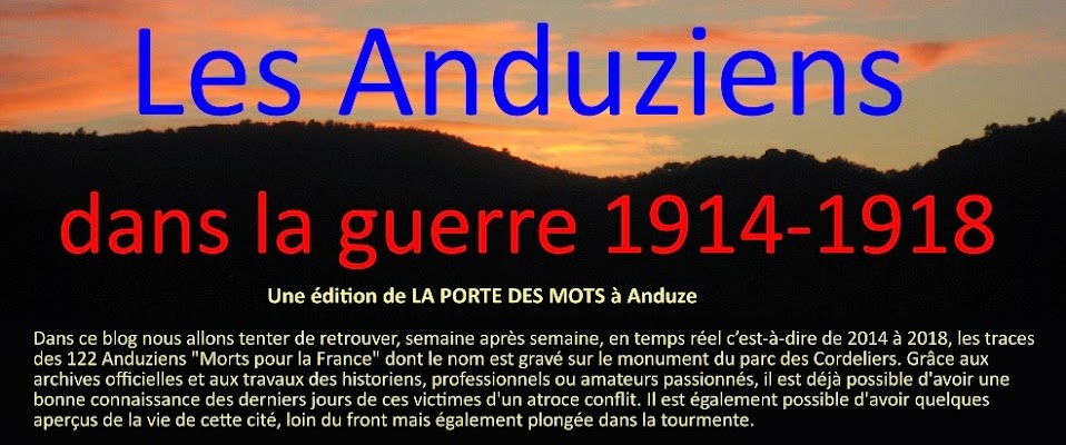 Les Anduziens dans la guerre de 1914-1918