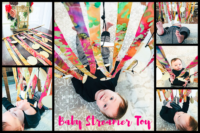 child sensory toy, how to make a childs sensory toy, homemade baby toys, crafting, homemade toys, streamer toy, baby toy, infant sensory toy, homemade, homemade toys