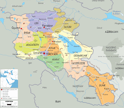 Mapa da Armenia Regional Geografia