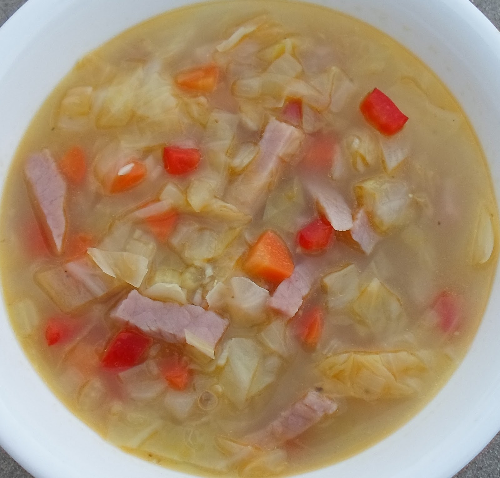 Happier Than A Pig In Mud Quick Ham and Cabbage Soup