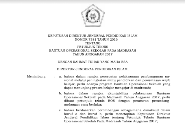 Juknis BOS 2017 untuk MI MTS dan Madrasah Aliyah Juknis BOS 2017 untuk MI MTS dan Madrasah Aliyah