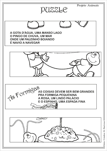 Atividade Projeto Animais Vinicius de Moraes Puzzle