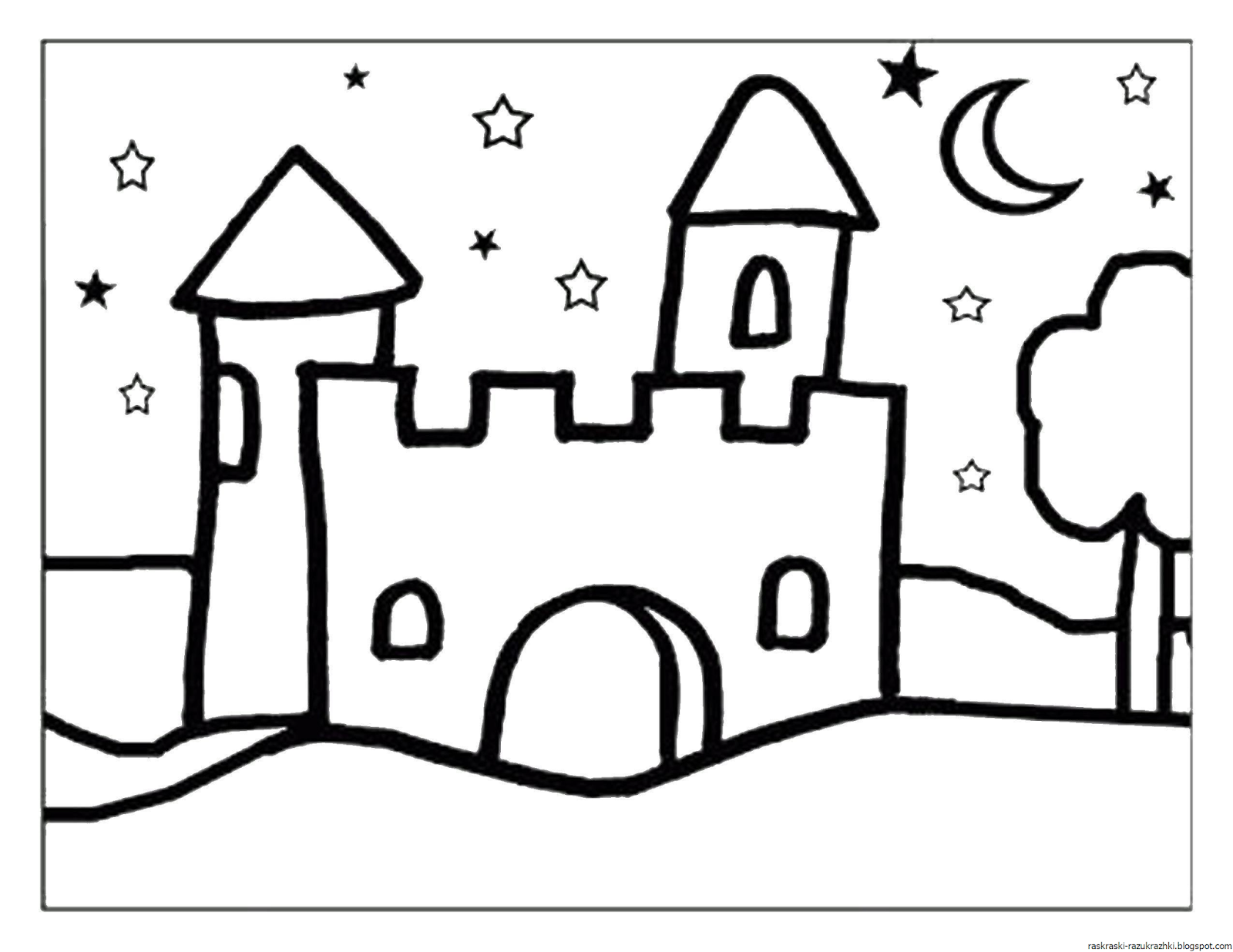 Замок Раскраска Для Детей