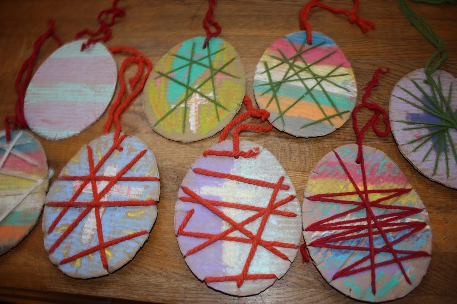 Explore and Express Yarn and Chalk Pastel Easter Eggs