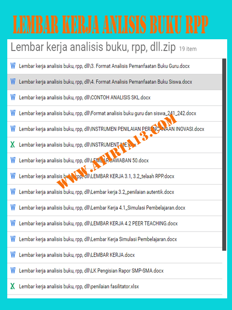 Contoh Lembar Kerja Analisis Buku Rpp Silabus Gratis