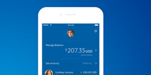 PayPal app interface in a smartphone