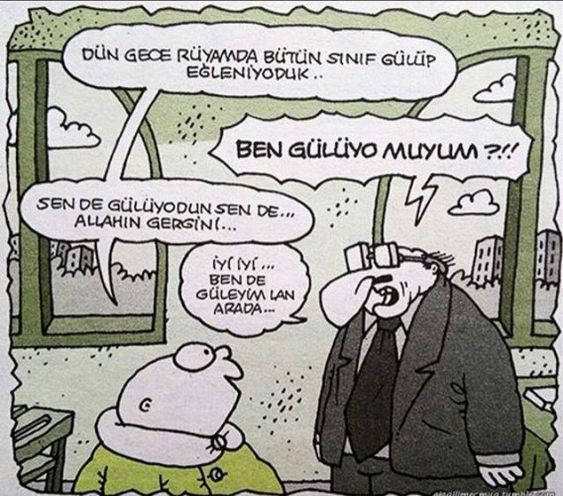 Karikatür Dünyası Bütün sınıf gülüp eğleniyorduk