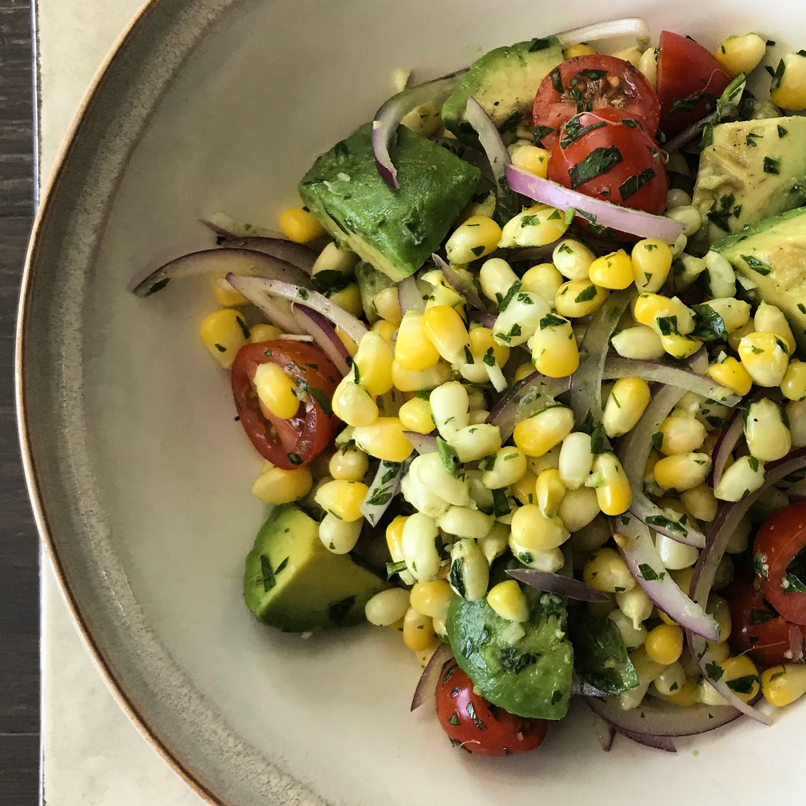 Once upon a cook Summer Avocado Corn Salad