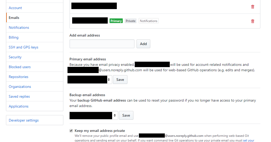 GitHubへのpush時に "Your push would publish a private email address." エラー New Orbit