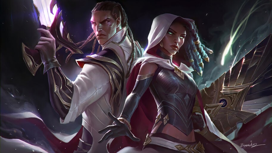 Lucian and Senna, LoL, Art, 4K, #3.1880
