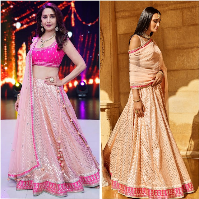 Madhuri Dixit in an Anita Dongre Lehenga